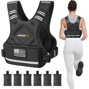 APEXUP Adjustable Weighted Vest with 6 Ironsand Weights